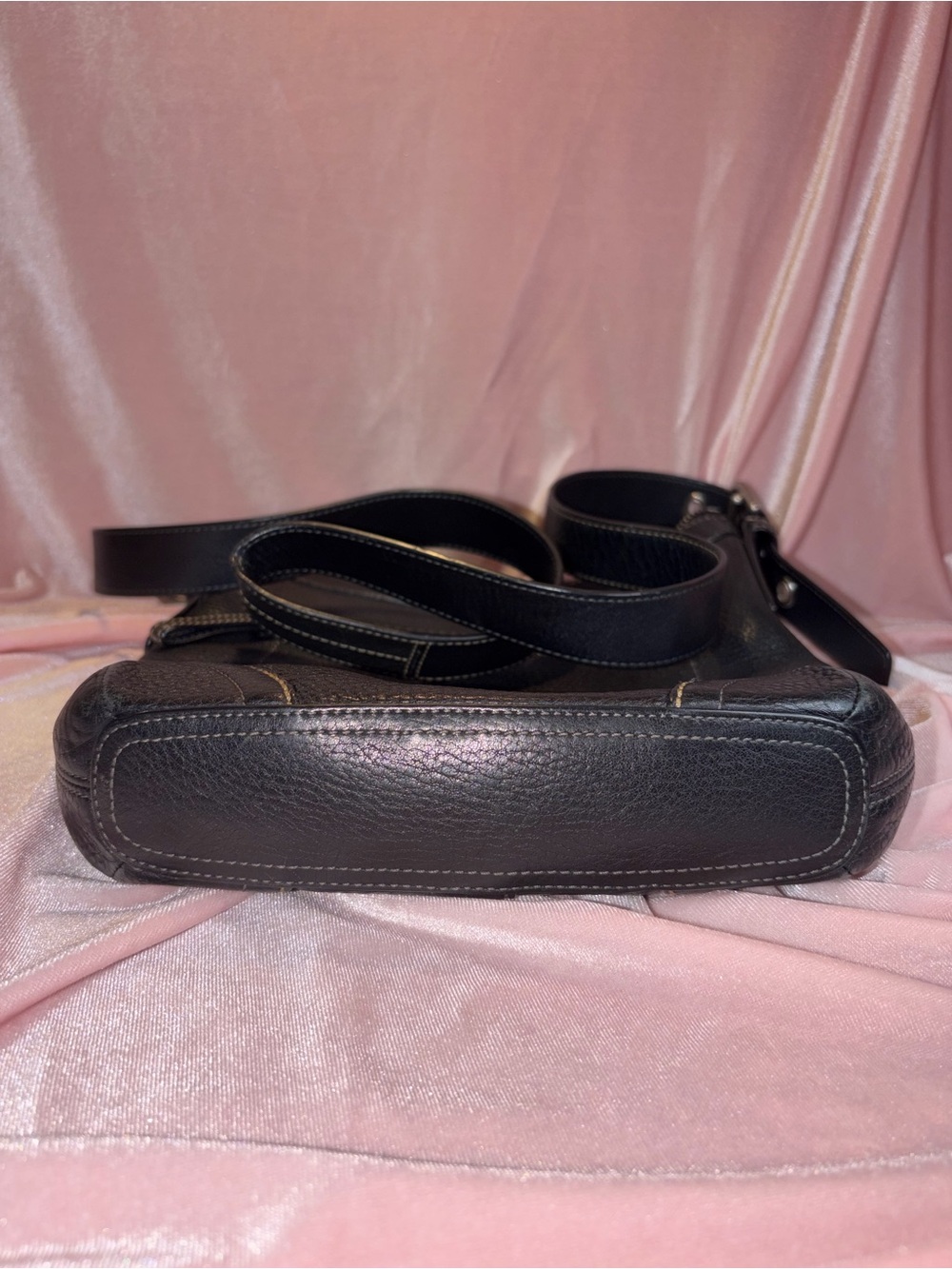 Vintage Authentic 2008 Coach Felicia Shoulder Bag Black Pebbled Leather F12319 - Picture 5 of 6